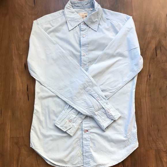 Guess Mens Long Sleeve Shirt- Blue - Picture 1 of 9